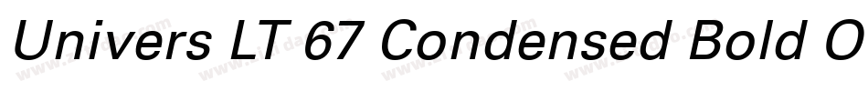 Univers LT 67 Condensed Bold Oblique字体转换